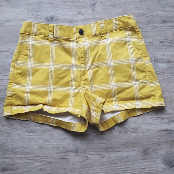 yellow checkered shorts